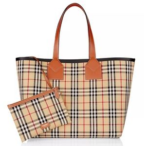 BURBERRY Large London Check Tote Bag